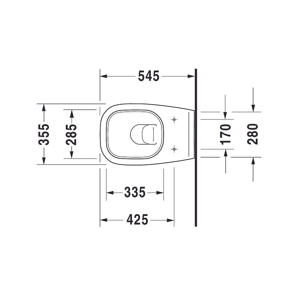 Duravit D-Code Wand-WC 545x355x355mm, Weiß Hochglanz, 4,5l, Tiefspüler, geschlosse... DURAVIT-2535090000 4021534842757 (Abb. 29)
