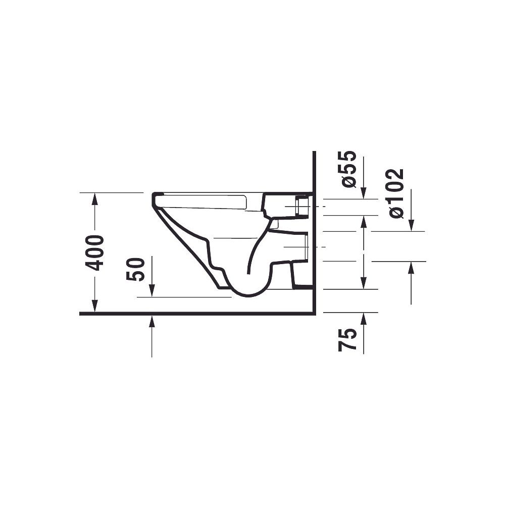 Duravit DuraStyle Wand-WC 540x370x350mm, Weiß Hochglanz, 4,5l, WonderGliss, Tiefs... DURAVIT-25380900001 4021534863011 (Abb. 17)