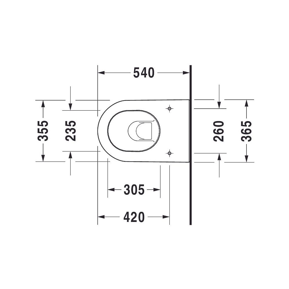 Duravit Darling New Wand-WC 540x365x345mm, Weiß Hochglanz, 4,5l, Tiefspüler, gesch... DURAVIT-2545090000 4021534606489 (Abb. 23)