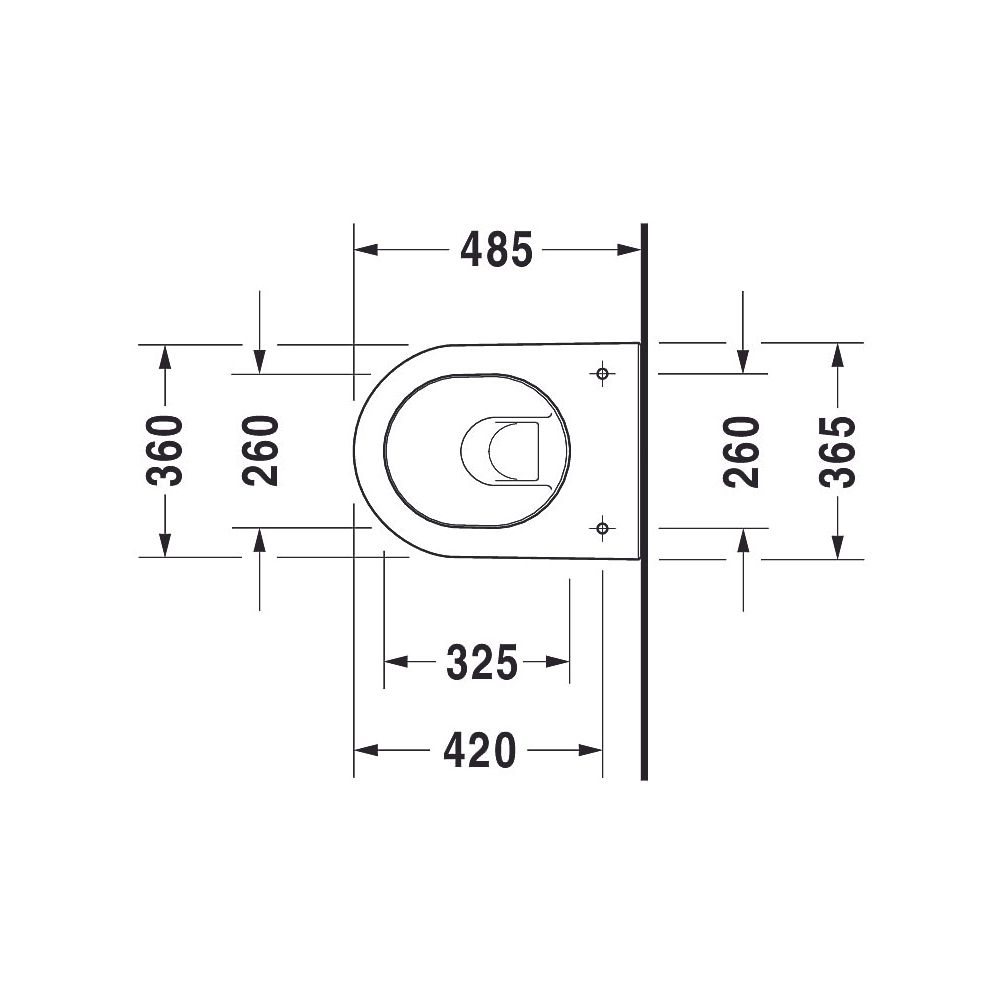 Duravit Darling New Wand-WC 485x365x345mm, Weiß Hochglanz, 4,5l, WonderGliss, Tief... DURAVIT-25490900001 4021534812354 (Abb. 9)