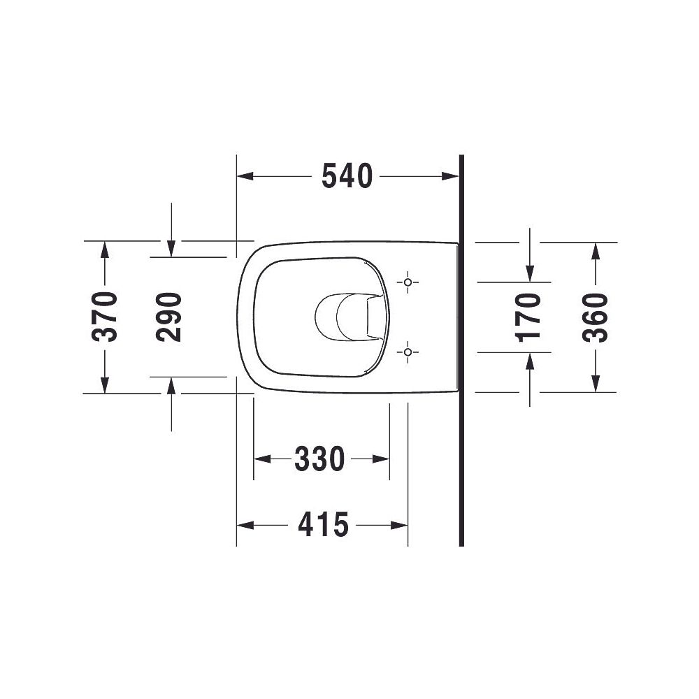 Duravit DuraStyle Wand-WC 540x370x355mm, Weiß Hochglanz, 4,5l, Tiefspüler, rimless... DURAVIT-2551090000 4021534952791 (Abb. 21)