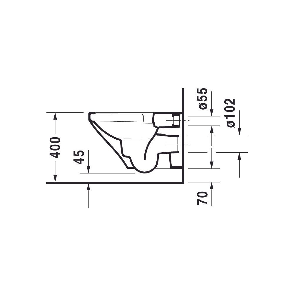 Duravit DuraStyle Wand-WC 540x370x355mm, Weiß Hochglanz, 4,5l, Tiefspüler, rimless... DURAVIT-2551090000 4021534952791 (Abb. 22)
