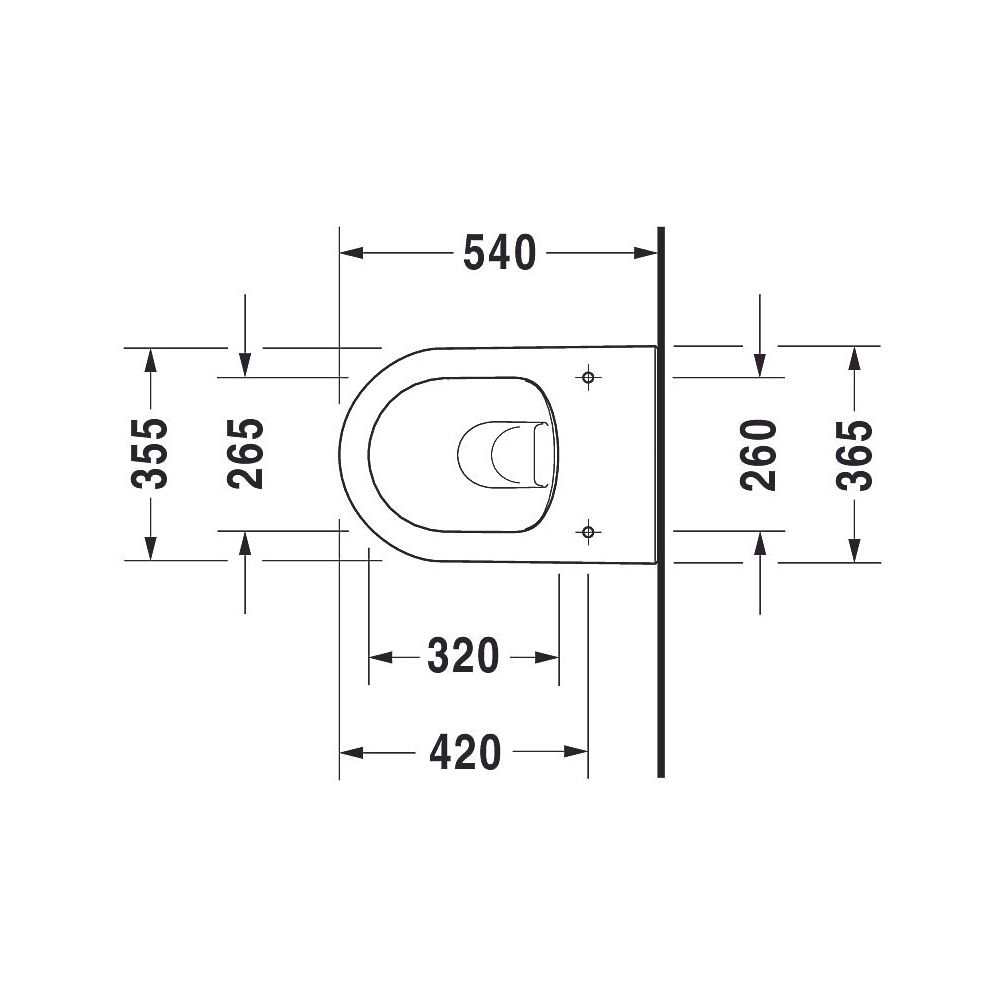 Duravit Darling New Wand-WC 540x365x340mm, Weiß Hochglanz, 4,5l, WonderGliss, Tie... DURAVIT-25570900001 4021534955662 (Abb. 13)