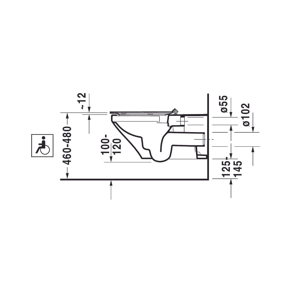 Duravit DuraStyle Wand-WC 700x370x360mm, Weiß Hochglanz, 4,5l, HygieneGlaze, Tiefsp... DURAVIT-2559092000 4053424324692 (Abb. 8)