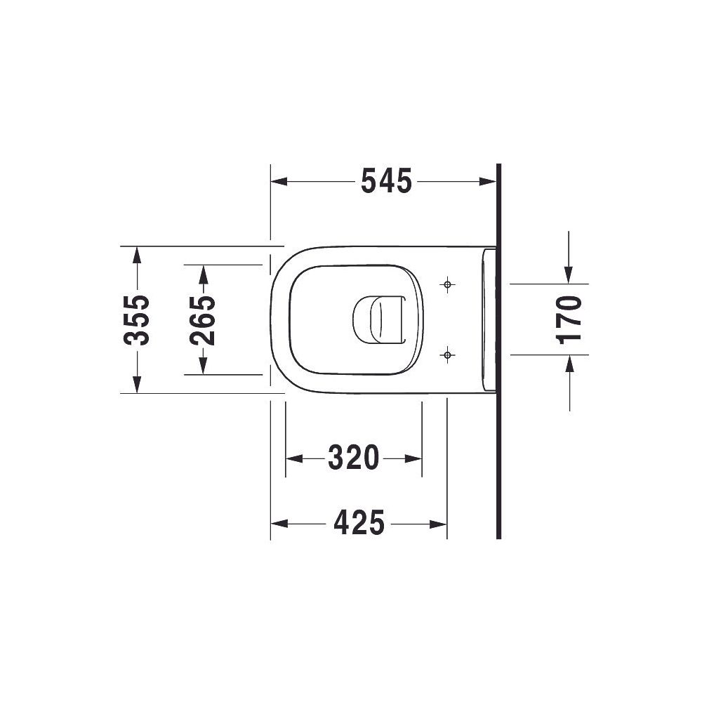 Duravit D-Code Wand-WC 545x355x360mm, Weiß Hochglanz, 4,5l, Tiefspüler, rimless, w... DURAVIT-2570090000 4053424187761 (Abb. 22)