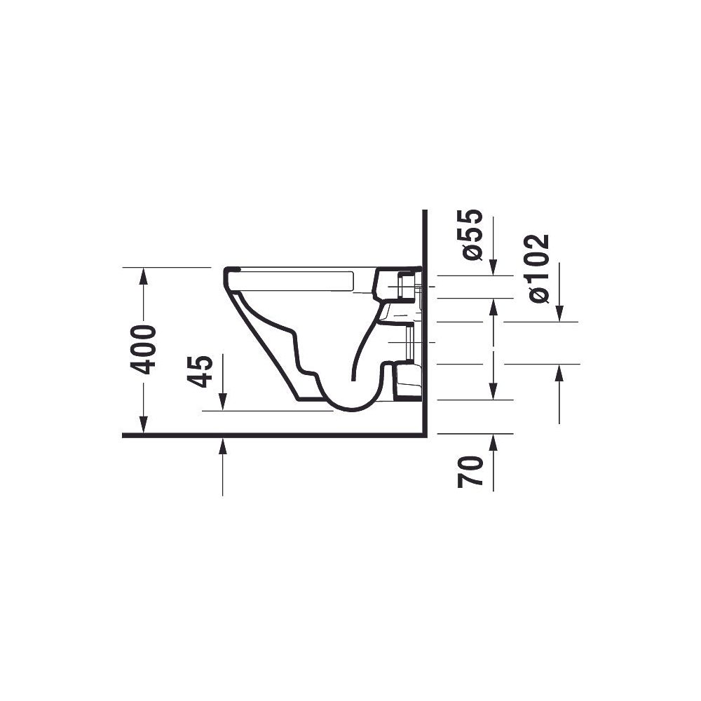 Duravit DuraStyle Wand-WC 480x370x355mm, Weiß Hochglanz, 4,5l, WonderGliss, Tiefs... DURAVIT-25710900001 4053424331294 (Abb. 14)