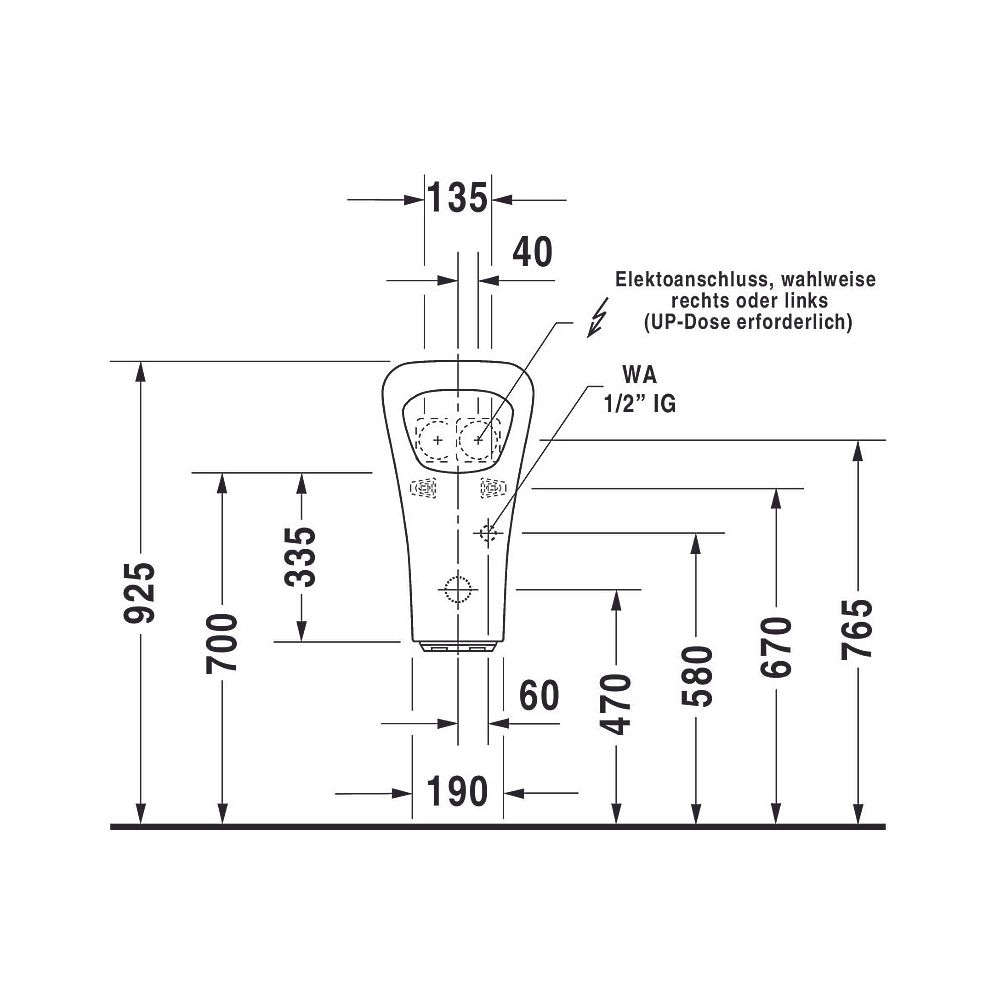 Duravit DuraStyle Elektronisches Urinal 340x300x580mm, Weiß Hochglanz, WonderGlis... DURAVIT-28043100931 4021534923395 (Abb. 12)