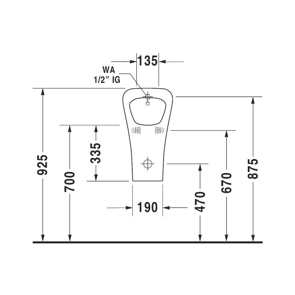 Duravit DuraStyle Urinal 340x300x560mm Weiß Hochglanz WonderGliss, Rimless, Verdr... DURAVIT-28063000001 4021534863882 (Abb. 11)