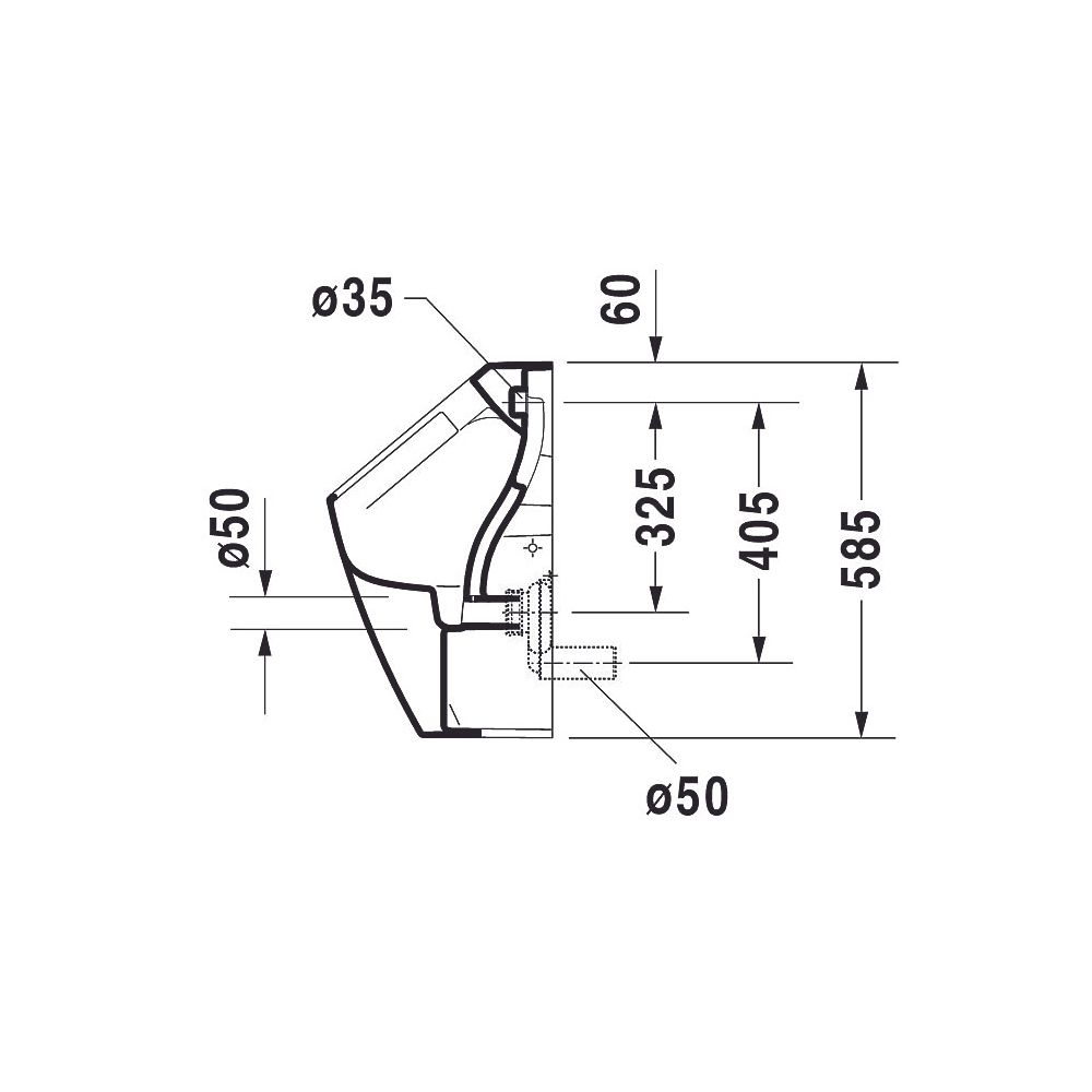 Duravit ME by Starck Urinal 350x300x585mm Weiß Hochglanz Rimless, Absauger, Zulauf... DURAVIT-2809300000 4021534993251 (Abb. 14)