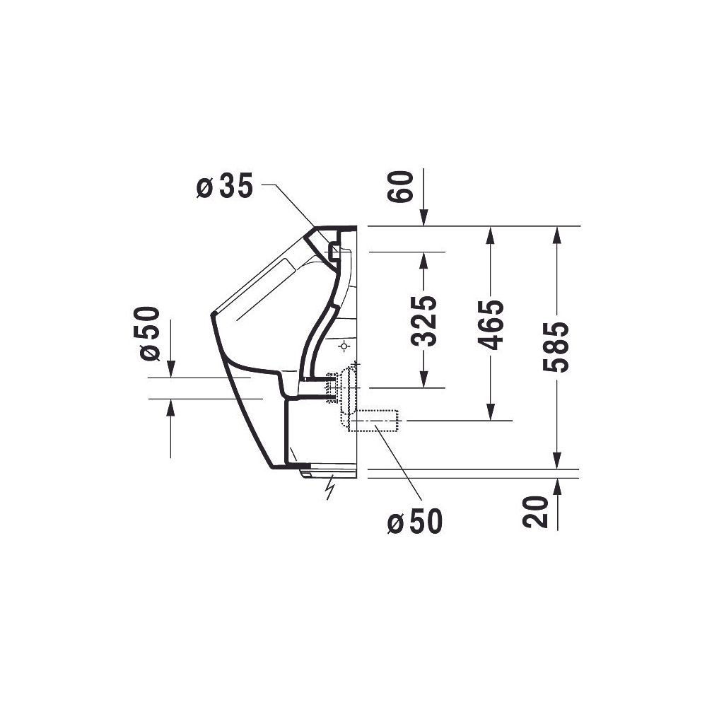 Duravit ME by Starck Elektronisches Urinal 350x300x605mm, Weiß Hochglanz, Batterie... DURAVIT-2809310000 4053424052373 (Abb. 10)