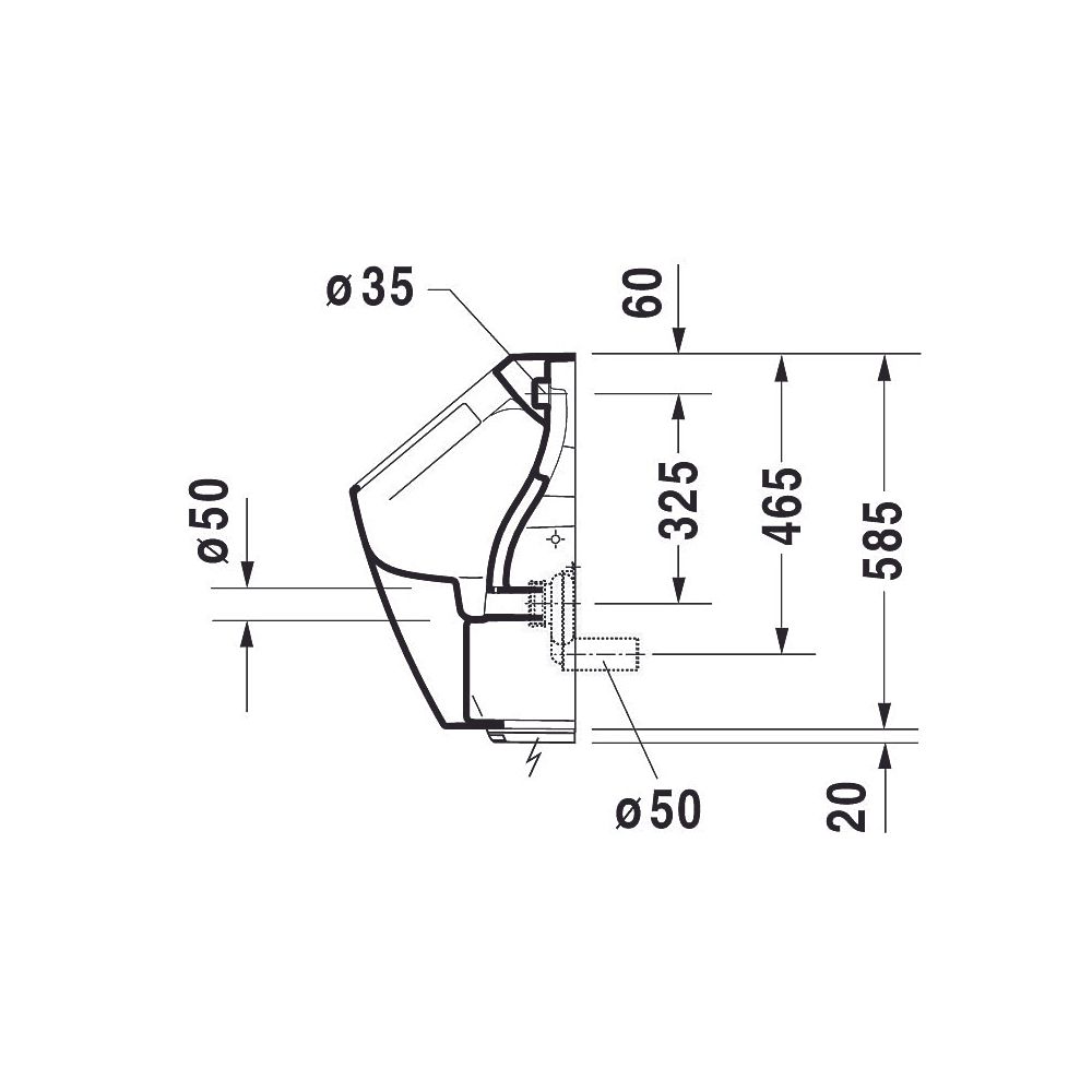 Duravit ME by Starck Elektronisches Urinal 350x300x605mm, Weiß Hochglanz, Batterie... DURAVIT-2809310000 4053424052373 (Abb. 11)