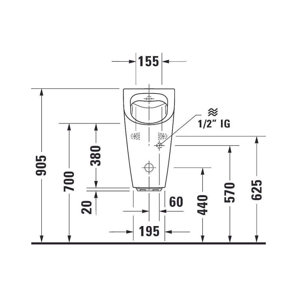 Duravit ME by Starck Elektronisches Urinal 350x300x605mm, Weiß Hochglanz, Batterie... DURAVIT-2809310000 4053424052373 (Abb. 12)