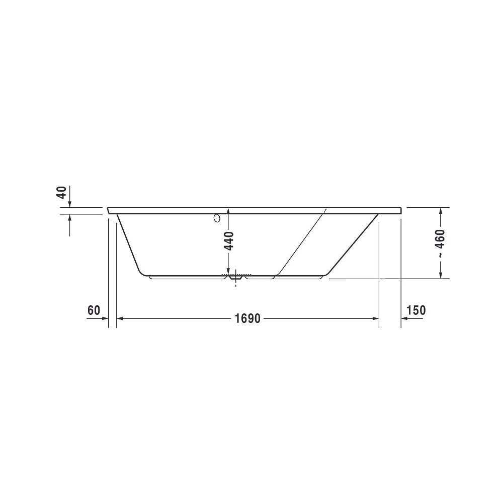 Duravit Paiova Badewanne 5 460x1400x1900mm, 267l, Weiß glänzend, Fünfeck, Ecke... DURAVIT-700393000000000 4021534992674 (Abb. 5)