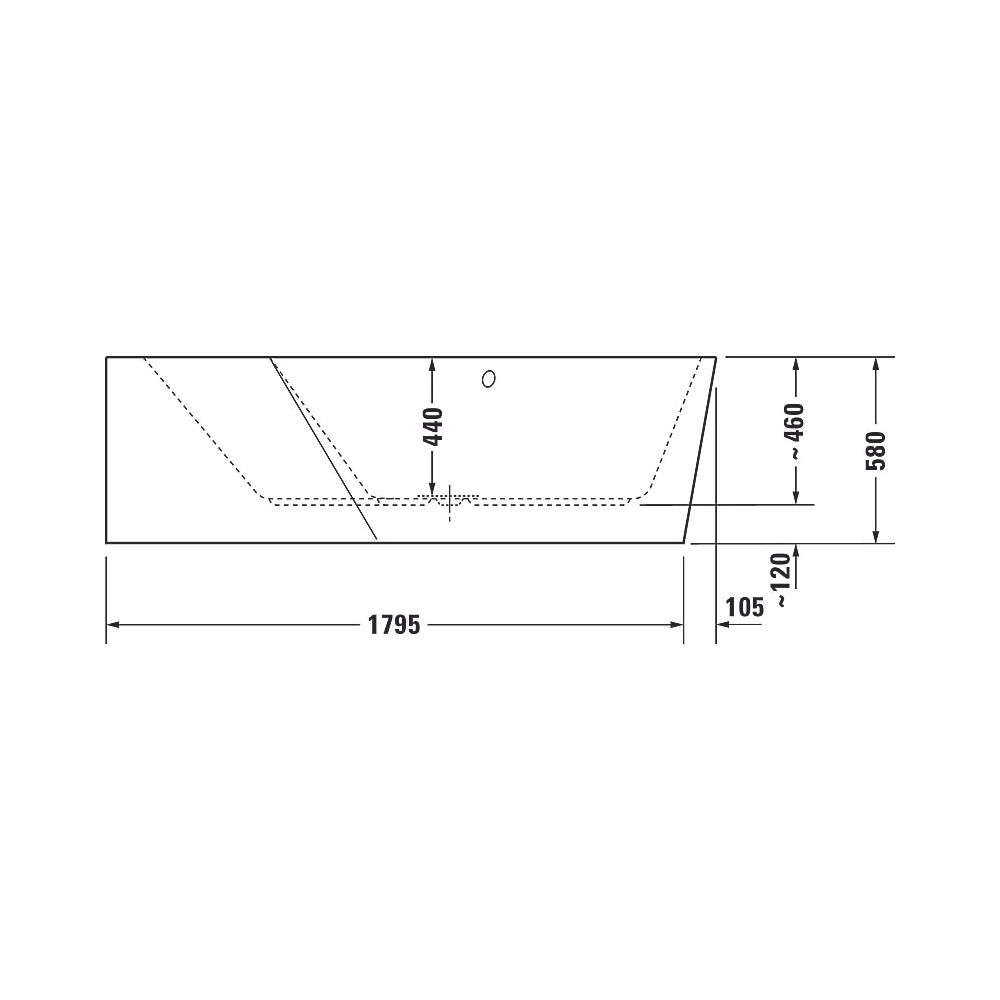 Duravit Paiova Badewanne 5 460x1400x1900mm, 267l, Weiß glänzend, Fünfeck, Ecke... DURAVIT-700396000000000 4021534992735 (Abb. 6)