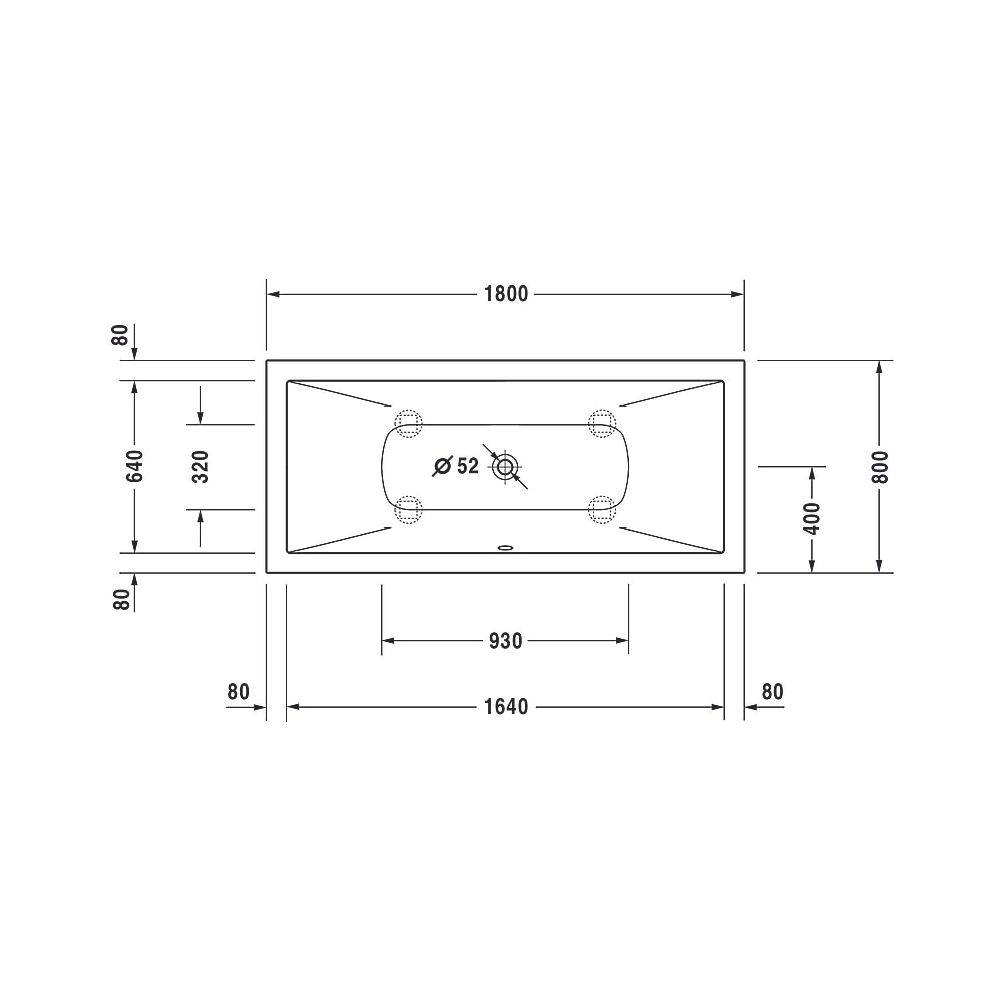Duravit DuraSquare Badewanne 485x800x1800mm, 170l, Mattweiß, Rechteckig, Einba... DURAVIT-700426000000000 4053424179810 (Abb. 7)