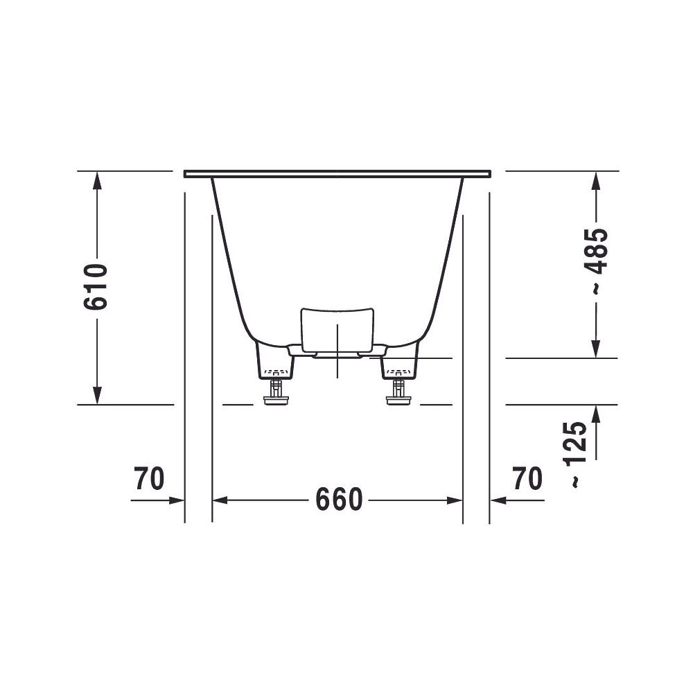 Duravit DuraSquare Badewanne 485x800x1800mm, 170l, Mattweiß, Rechteckig, Einba... DURAVIT-700426000000000 4053424179810 (Abb. 8)