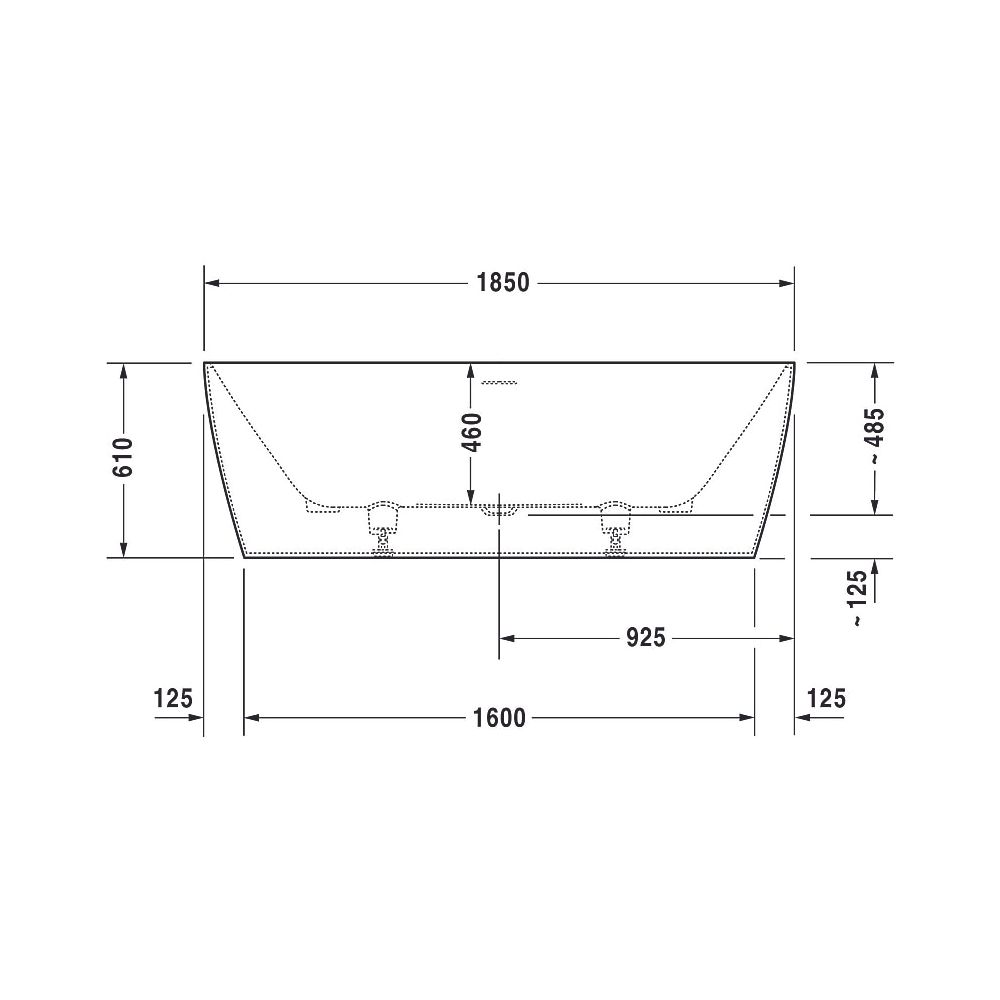 Duravit DuraSquare Badewanne 485x850x1850mm, 250l, Mattweiß, Rechteckig, Frei... DURAVIT-700430000000000 4053424179940 (Abb. 33)