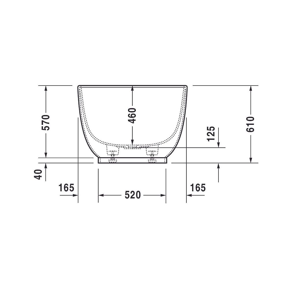 Duravit Luv Badewanne 615x850x1800mm, 252l, Mattweiß, Oval, Freistehend, 2 Rü... DURAVIT-700434000000000 4053424180199 (Abb. 32)