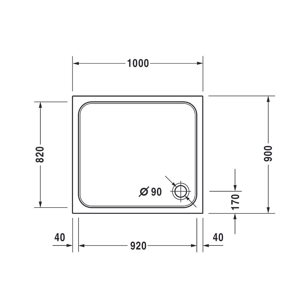 Duravit D-Code Duschwanne 900x1000x85mm, Rechteckig, Weiß glänzend, aus Sanit... DURAVIT-720107000000000 4021534824180 (Abb. 12)