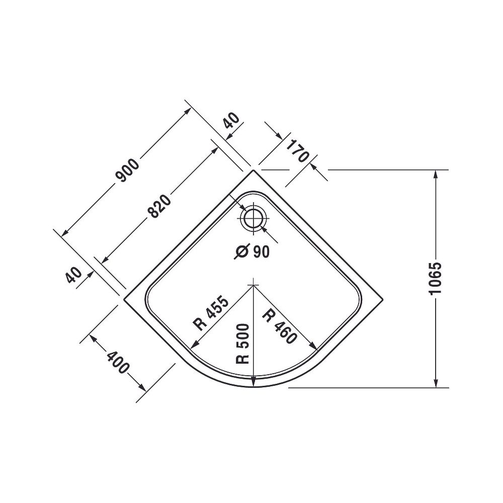 Duravit D-Code Duschwanne 900x900x85mm, Viertelkreis, Weiß glänzend, aus Sani... DURAVIT-720108000000000 4021534824227 (Abb. 14)