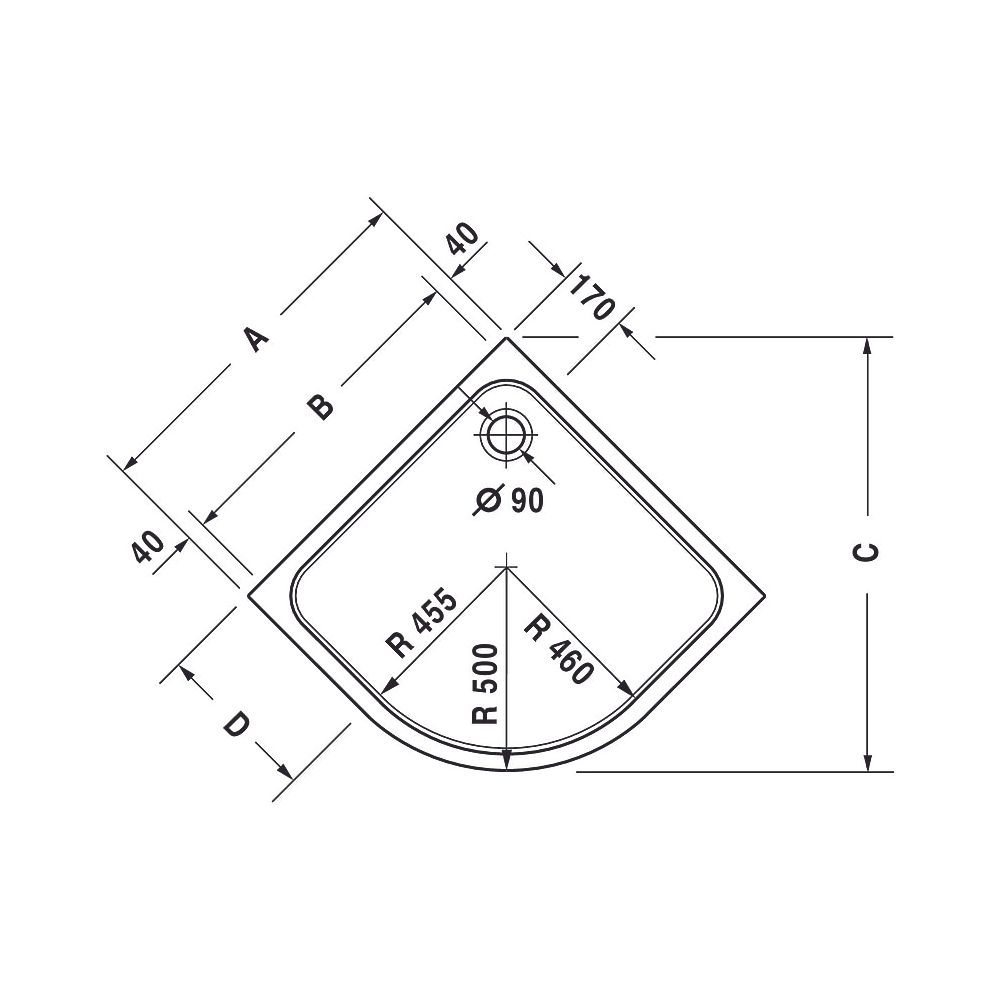 Duravit D-Code Duschwanne 900x900x85mm, Viertelkreis, Weiß glänzend, aus Sani... DURAVIT-720108000000000 4021534824227 (Abb. 17)
