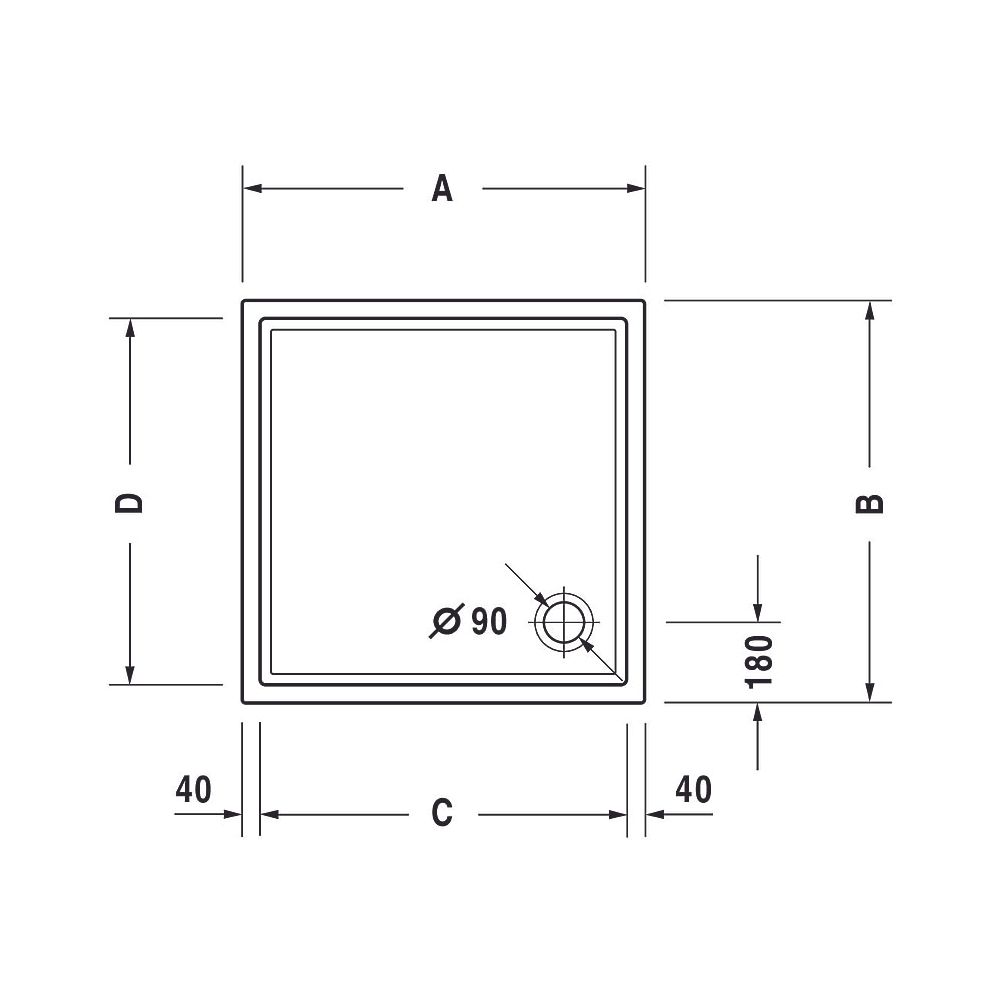 Duravit Starck Slimline Duschwanne 800x800x45mm, Quadratisch, Weiß, aus Sanit... DURAVIT-720114000000000 4021534887413 (Abb. 10)