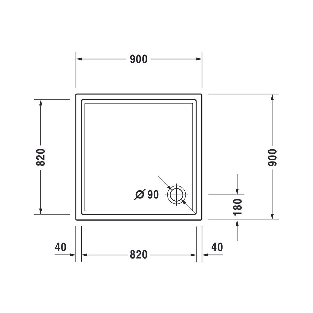 Duravit Starck Slimline Duschwanne 900x900x45mm, Quadratisch, Weiß glänzend, ... DURAVIT-720115000000000 4021534884528 (Abb. 13)