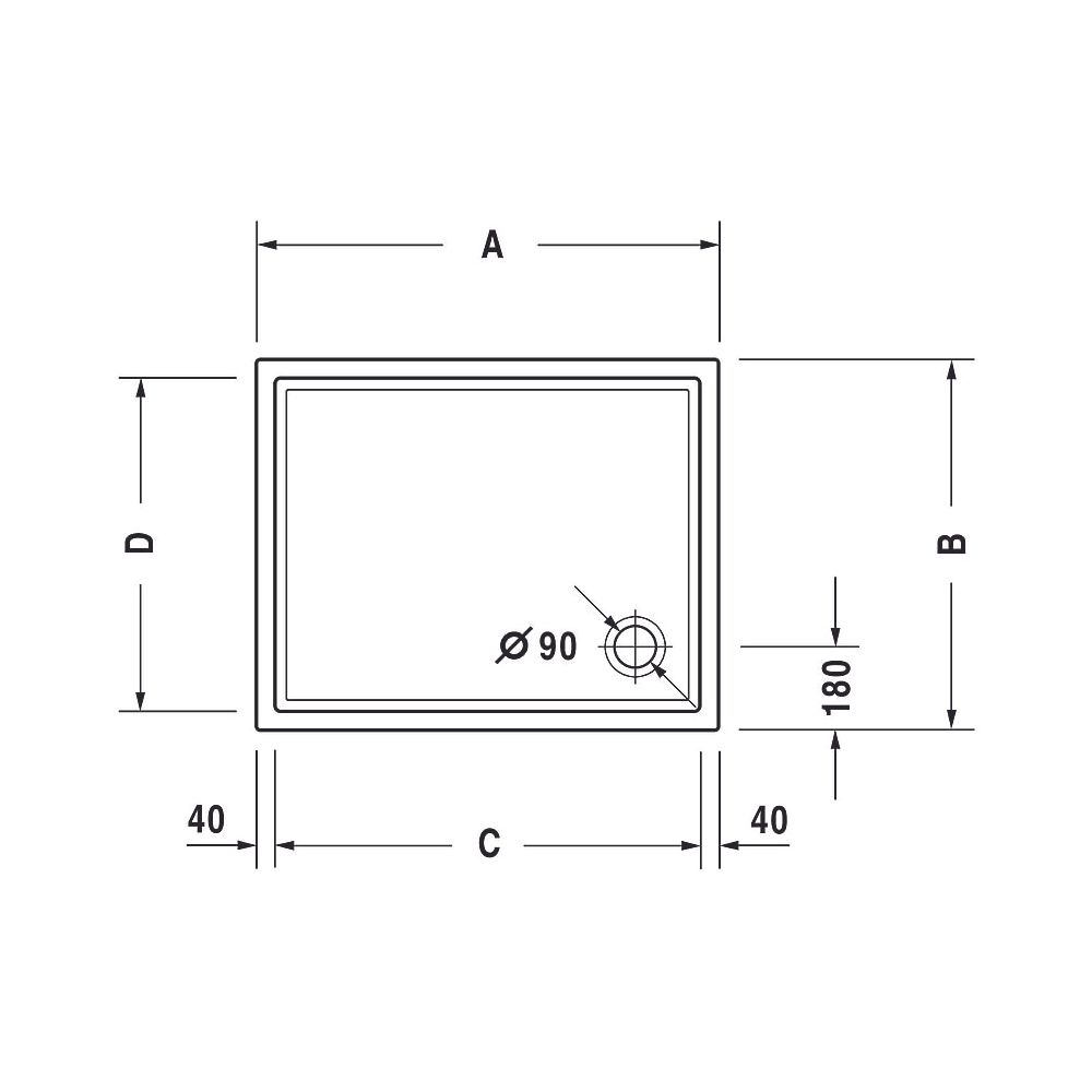 Duravit Starck Slimline Duschwanne 750x900x45mm, Rechteckig, Weiß glänzend, au... DURAVIT-720117000000000 4021534888601 (Abb. 7)