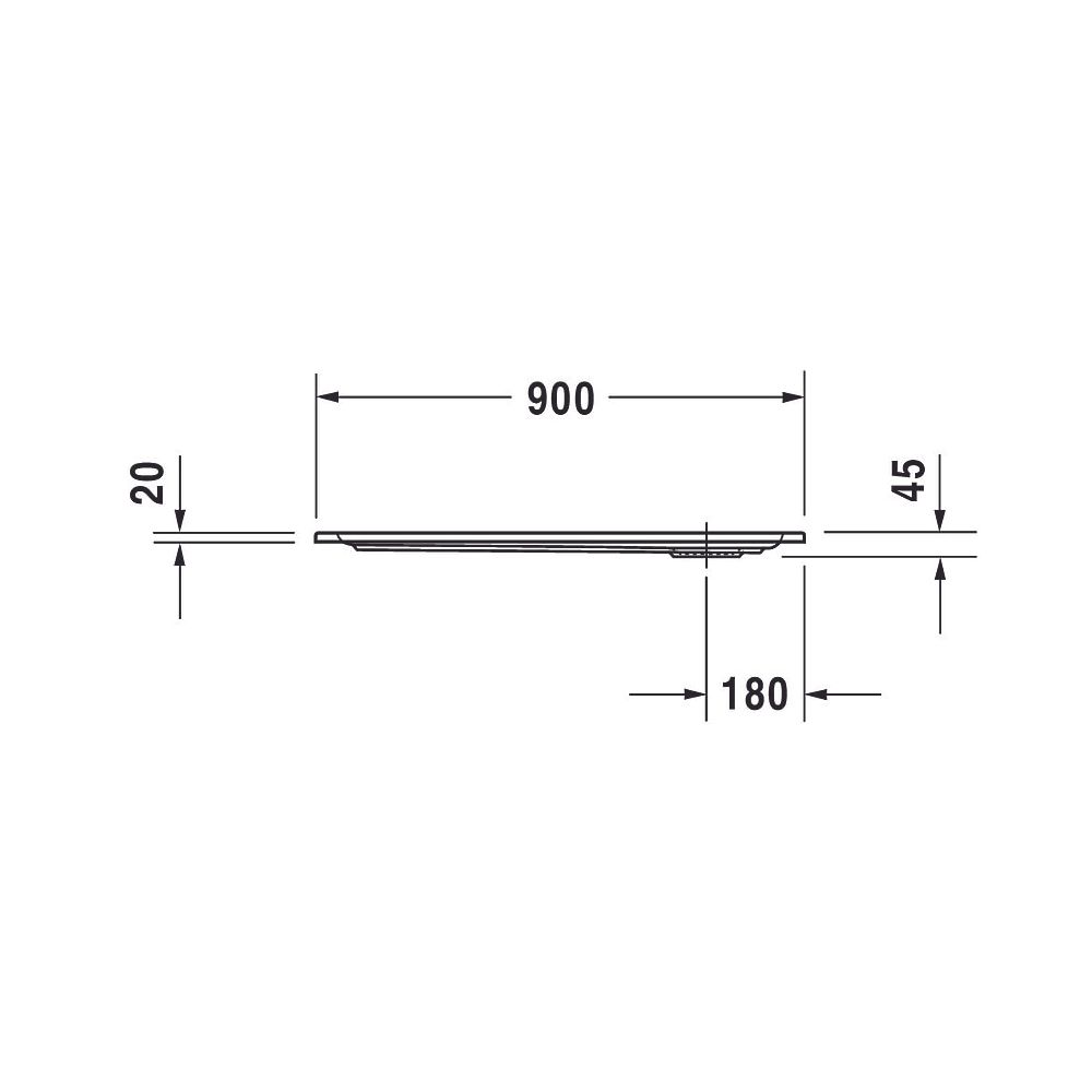 Duravit Starck Slimline Duschwanne 800x900x45mm, Rechteckig, Weiß glänzend, au... DURAVIT-720118000000000 4021534889035 (Abb. 9)