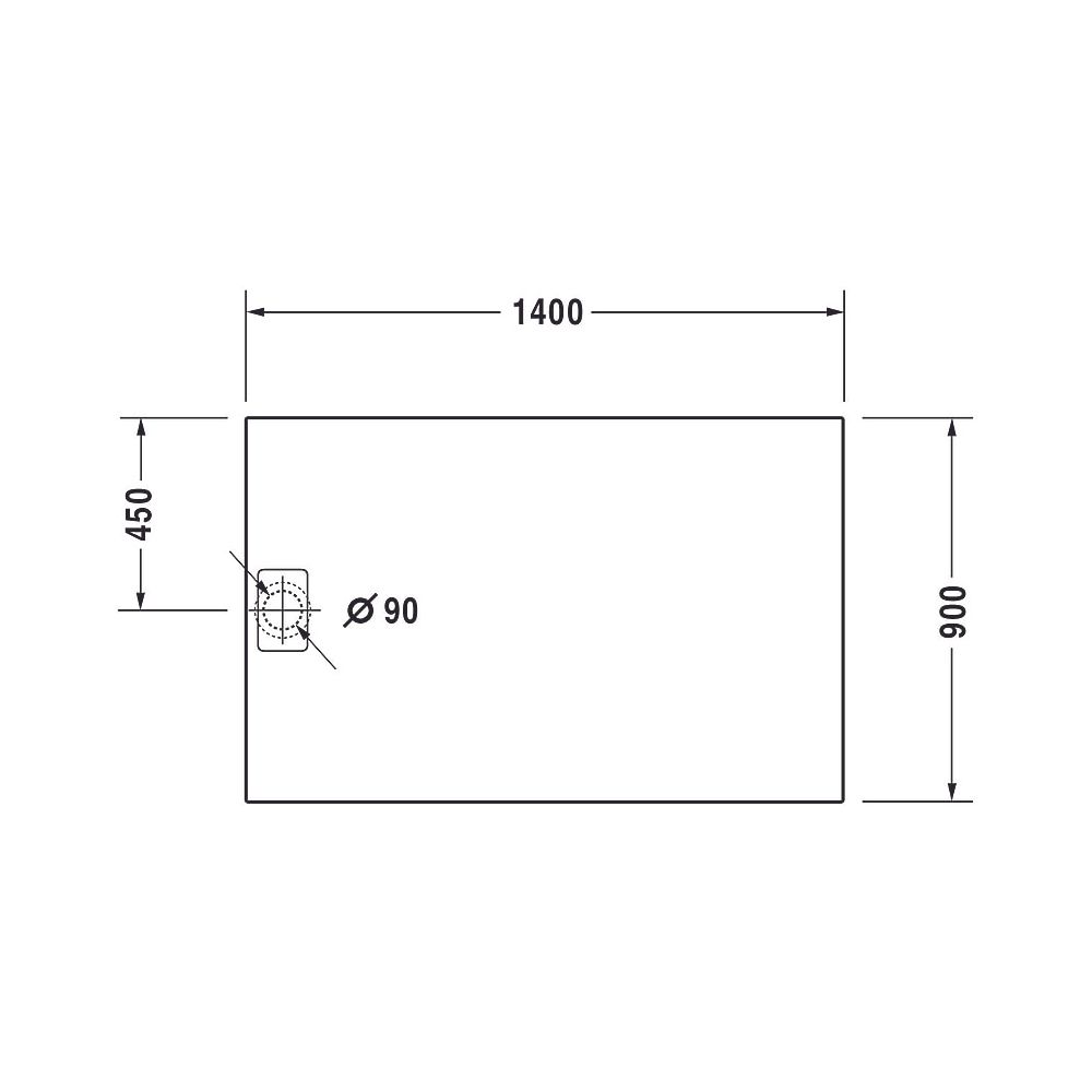 Duravit Stonetto Duschwanne Halbeinbau Bodenbündig, 900x1400x50mm, Rechteckig,... DURAVIT-720150180000000 4053424509020 (Abb. 4)