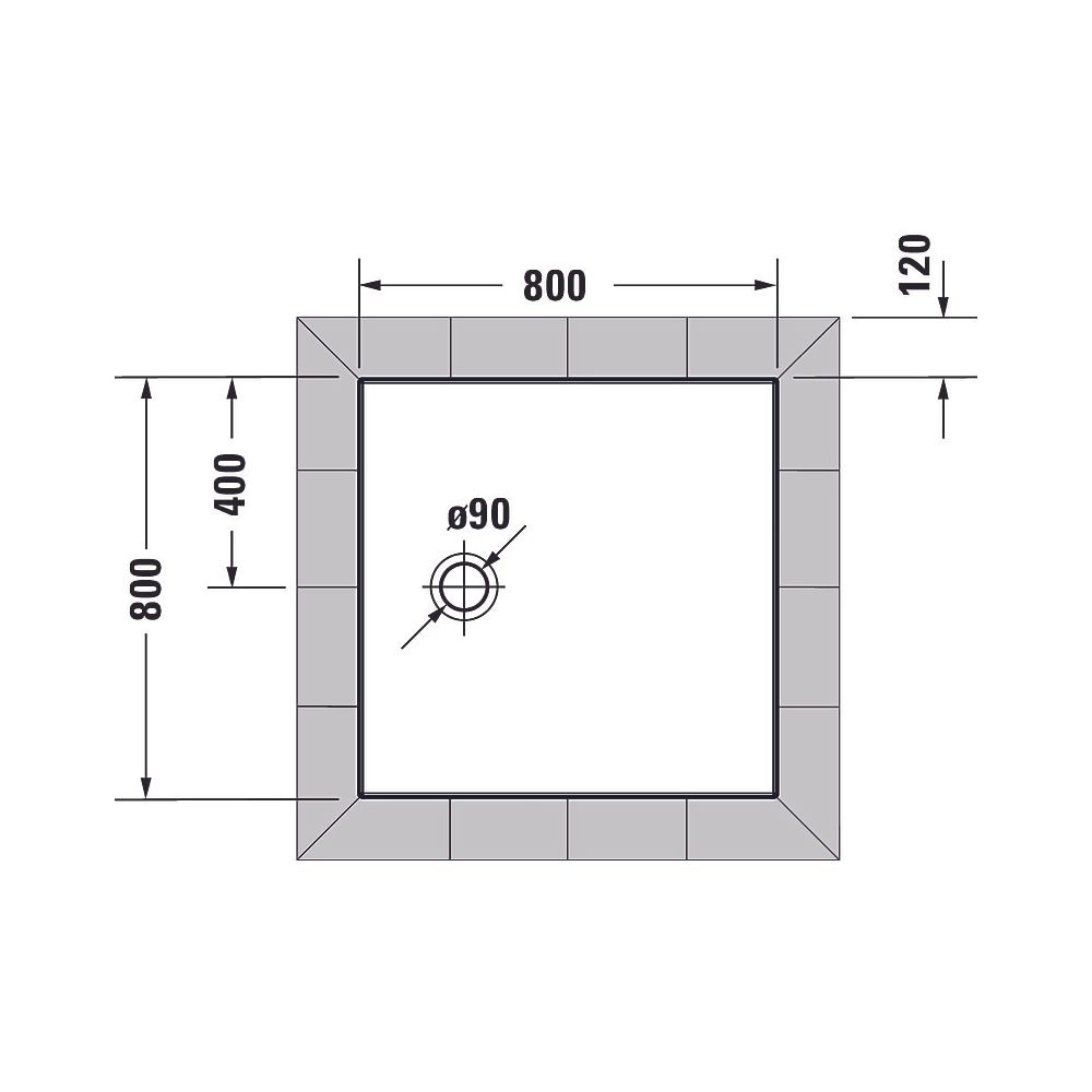 Duravit Tempano Duschwanne Halbeinbau Bodenbündig 800x800x40mm, Quadratisch, W... DURAVIT-720187000000000 4053424675190 (Abb. 7)