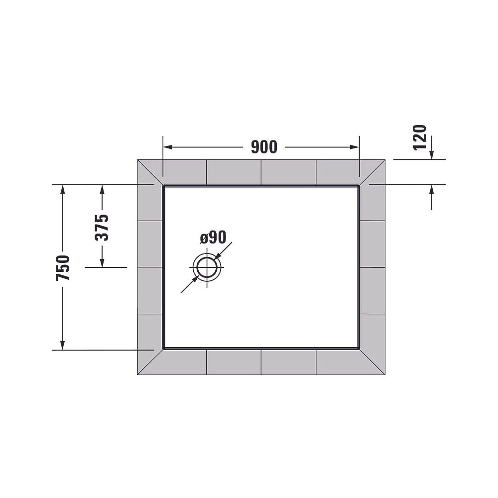 Duravit Tempano Duschwanne Halbeinbau Bodenbündig 750x900x40mm, Rechteckig, We... DURAVIT-720191000000000 4053424675237 (Abb. 7)