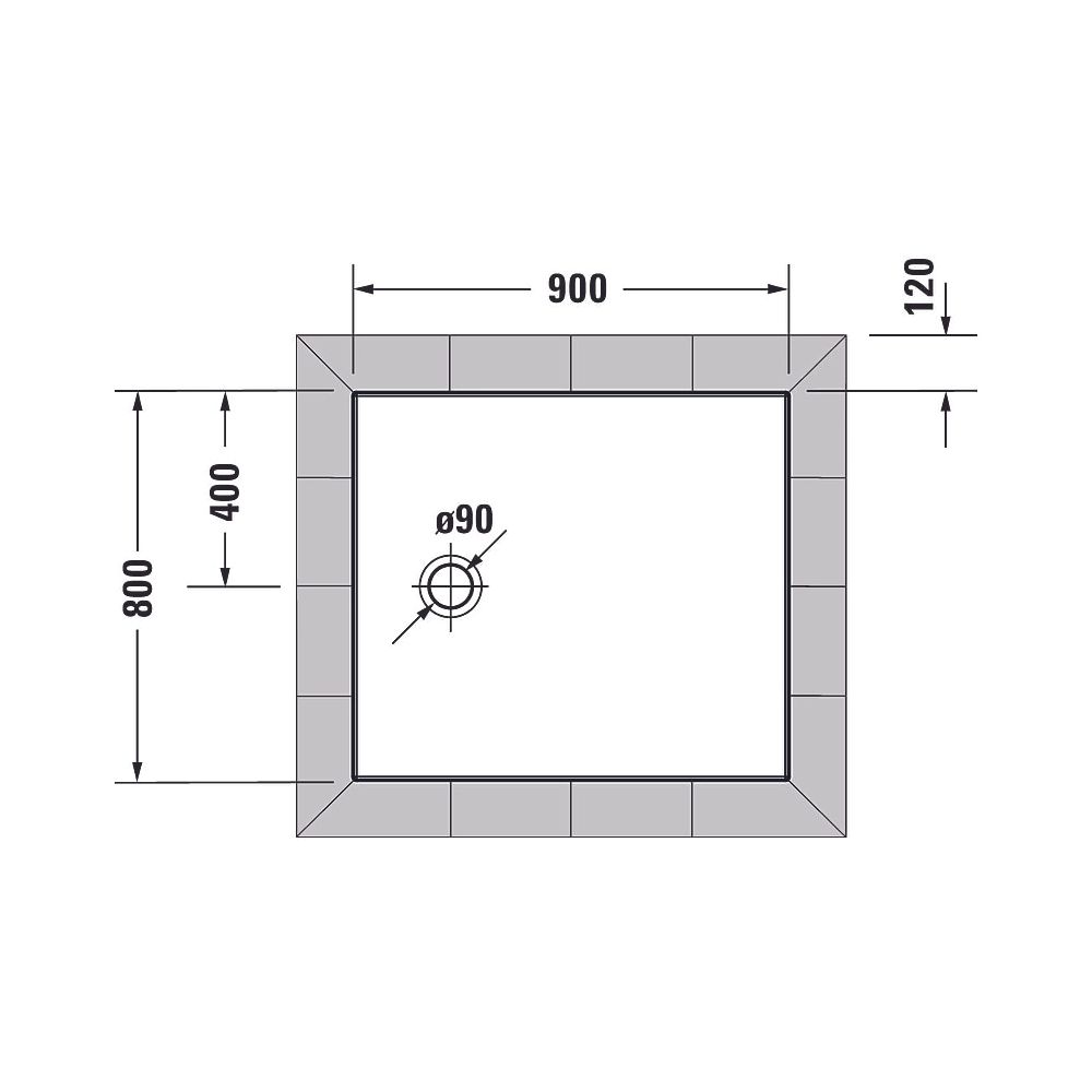 Duravit Tempano Duschwanne Halbeinbau Bodenbündig 800x900x40mm, Rechteckig, We... DURAVIT-720192000000000 4053424675244 (Abb. 4)