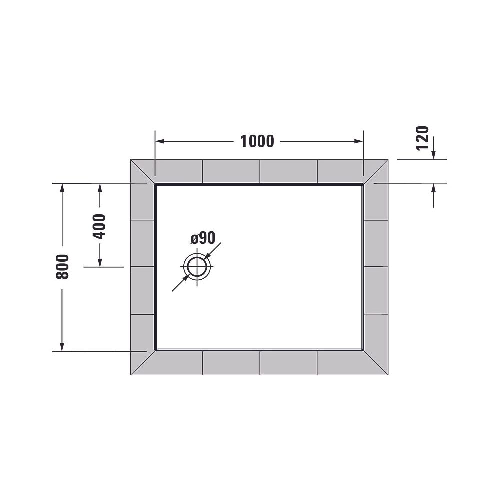 Duravit Tempano Duschwanne Halbeinbau Bodenbündig 800x1000x40mm, Rechteckig, W... DURAVIT-720194000000000 4053424675268 (Abb. 4)