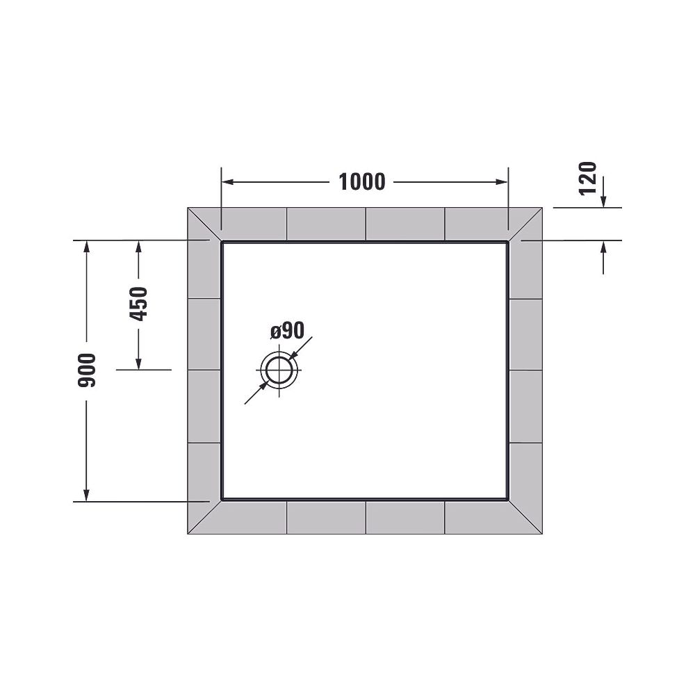 Duravit Tempano Duschwanne Halbeinbau Bodenbündig 900x1000x40mm, Rechteckig, W... DURAVIT-720195000000000 4053424675275 (Abb. 4)