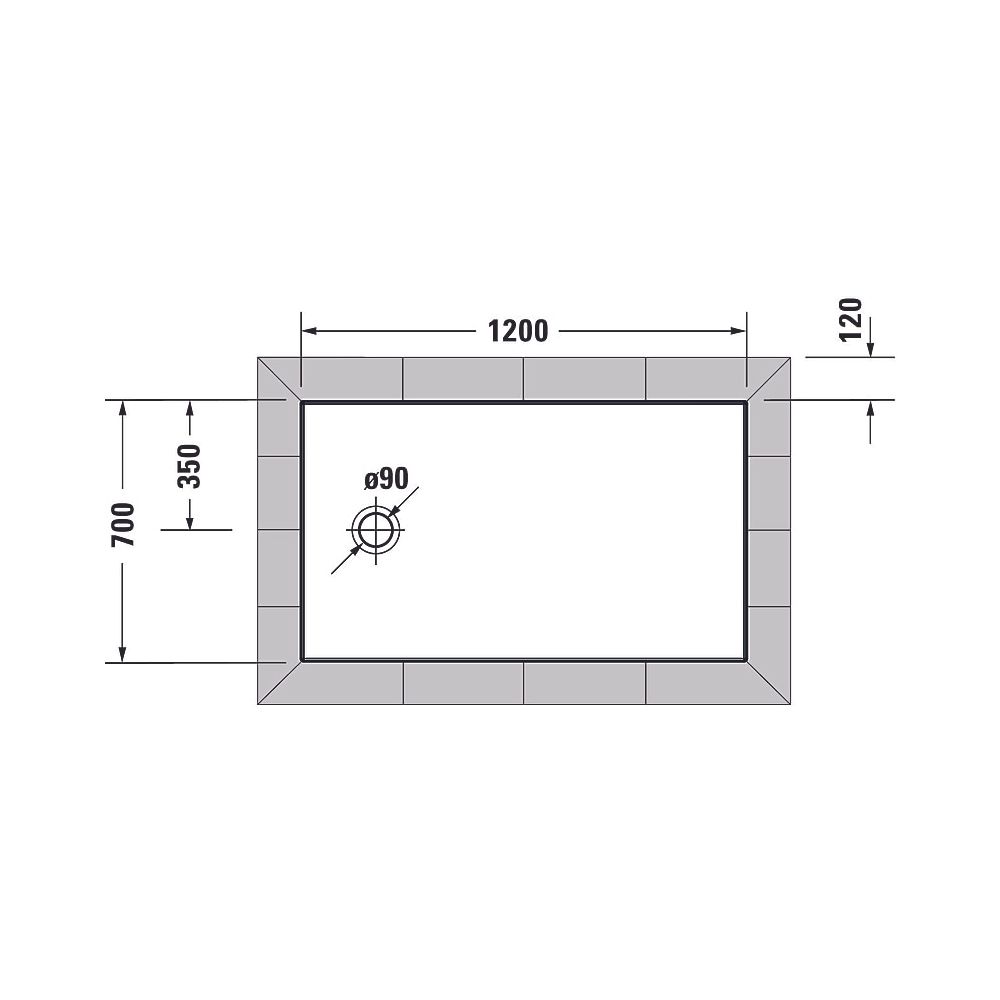 Duravit Tempano Duschwanne Halbeinbau Bodenbündig 700x1200x45mm, Rechteckig, W... DURAVIT-720196000000000 4053424675282 (Abb. 4)