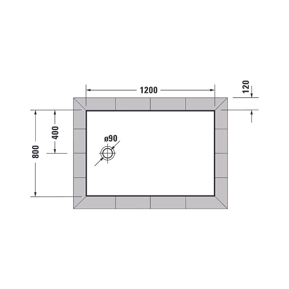 Duravit Tempano Duschwanne Halbeinbau Bodenbündig 800x1200x45mm, Quadratisch, ... DURAVIT-720197000000001 4053424893792 (Abb. 5)
