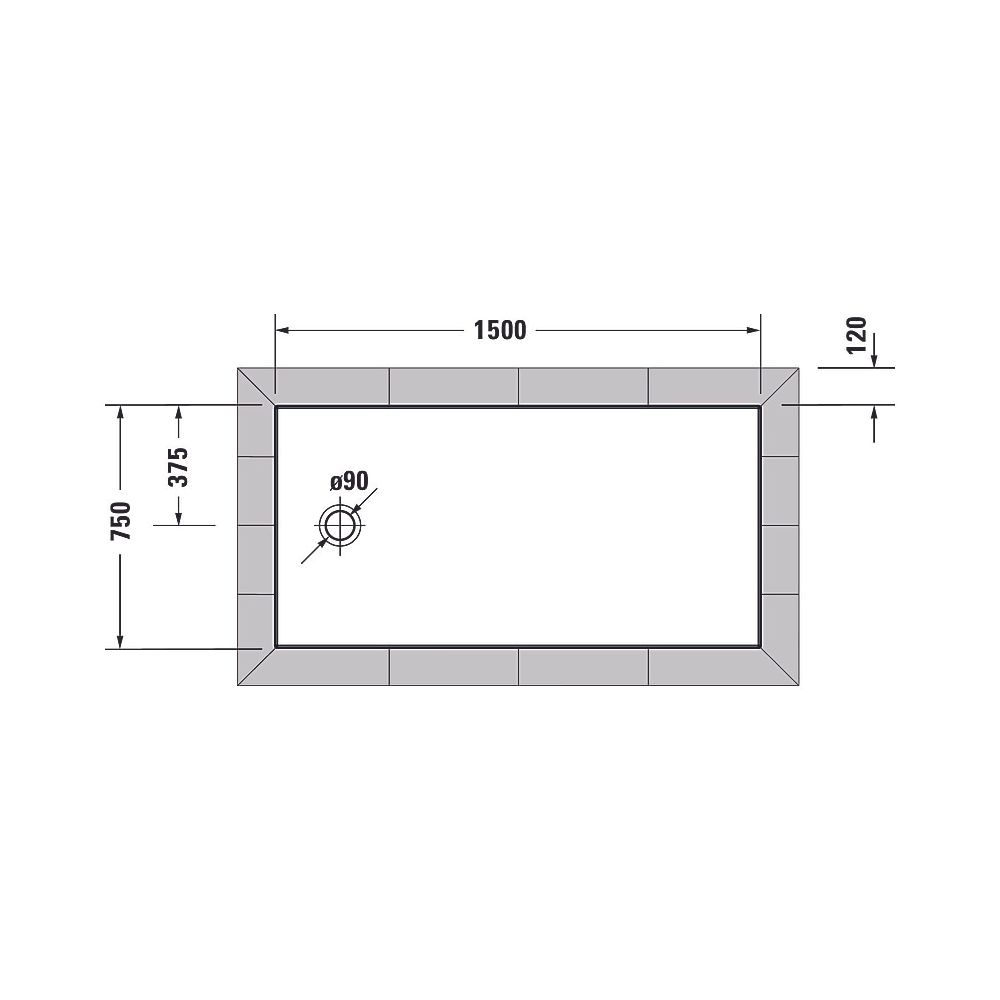 Duravit Tempano Duschwanne Halbeinbau Bodenbündig 750x1500x50mm, Quadratisch, ... DURAVIT-720204000000001 4053424893860 (Abb. 5)