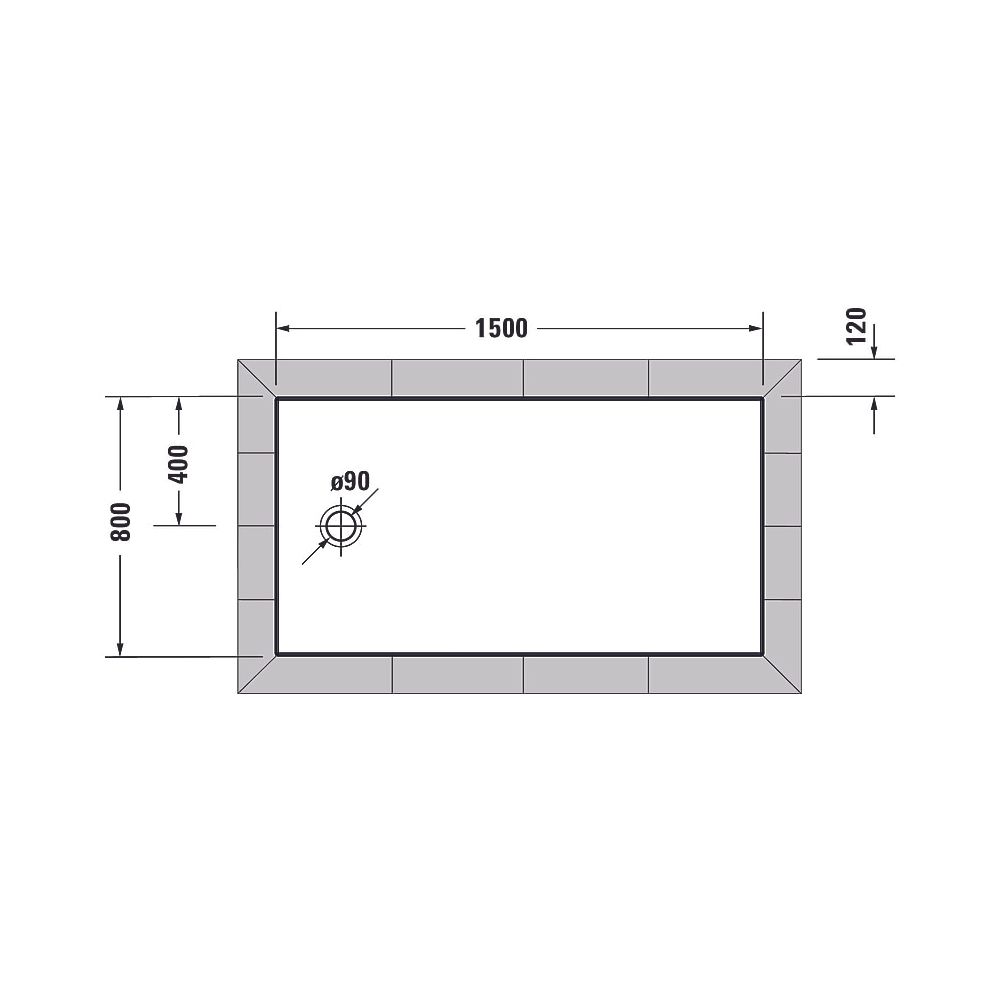Duravit Tempano Duschwanne Halbeinbau Bodenbündig 800x1500x50mm, Quadratisch, ... DURAVIT-720205000000001 4053424893877 (Abb. 4)