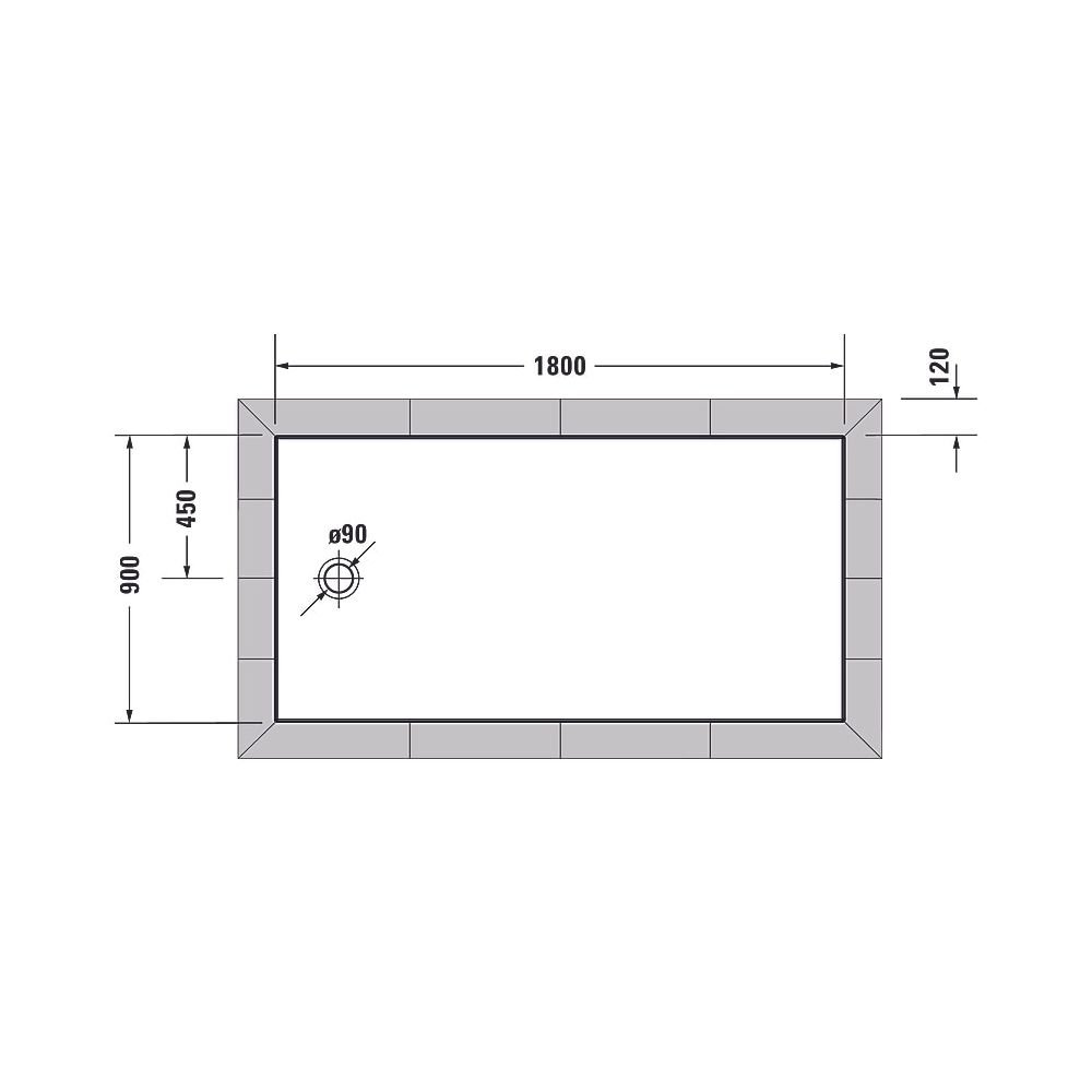 Duravit Tempano Duschwanne Halbeinbau Bodenbündig 900x1800x55mm, Rechteckig, W... DURAVIT-720213000000000 4053424675459 (Abb. 4)