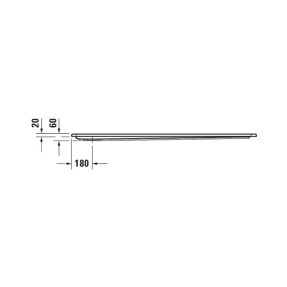 Duravit Starck Slimline Duschwanne 800x1600x60mm, Rechteckig, Weiß glänzend, A... DURAVIT-720238000000001 4053424691909 (Abb. 8)
