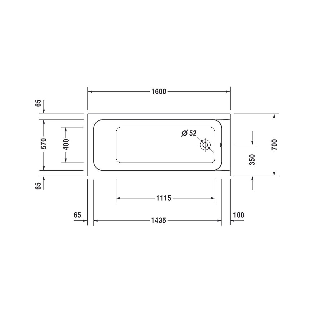 Duravit D-Code Whirlwanne Rechteckig, Einbau, 700x1600x420mm, Jet Project, 1 R... DURAVIT-760096000JP1000 4053424066073 (Abb. 9)