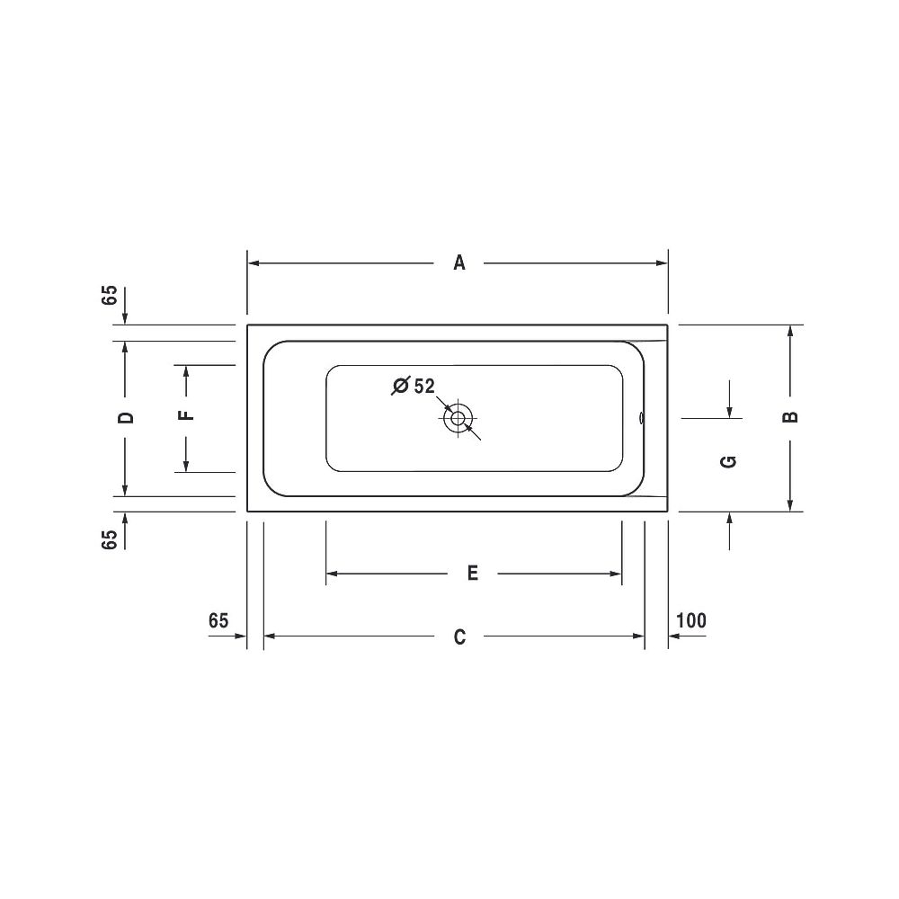 Duravit D-Code Whirlwanne Rechteckig, Einbau, 700x1700x420mm, Jet Project, 1 ... DURAVIT-760097000JP1000 4053424066080 (Abb. 13)