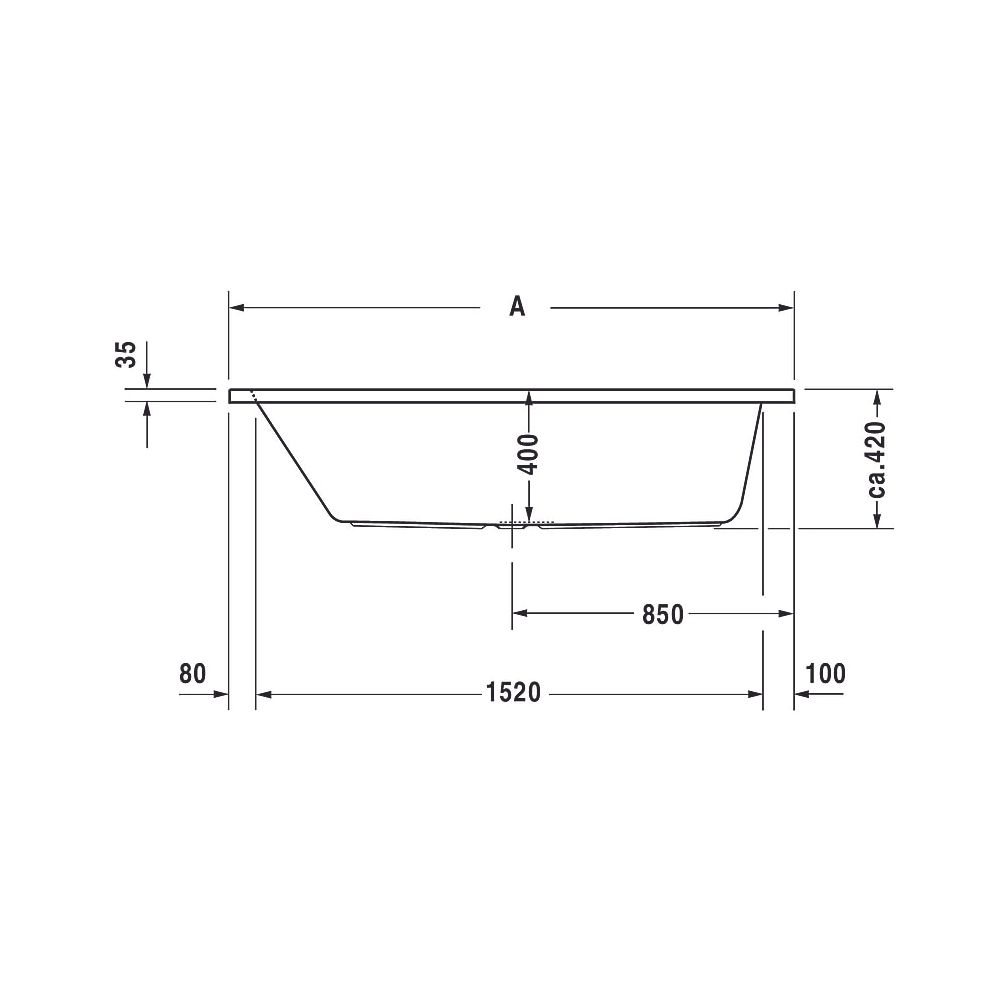 Duravit D-Code Whirlwanne Rechteckig, Einbau, 700x1700x420mm, Jet Project, 1 ... DURAVIT-760097000JP1000 4053424066080 (Abb. 14)