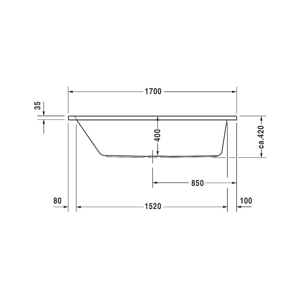 Duravit D-Code Whirlwanne Rechteckig, Einbau, 750x1700x420mm, Jet Project, 1 R... DURAVIT-760099000JP1000 4053424066103 (Abb. 6)
