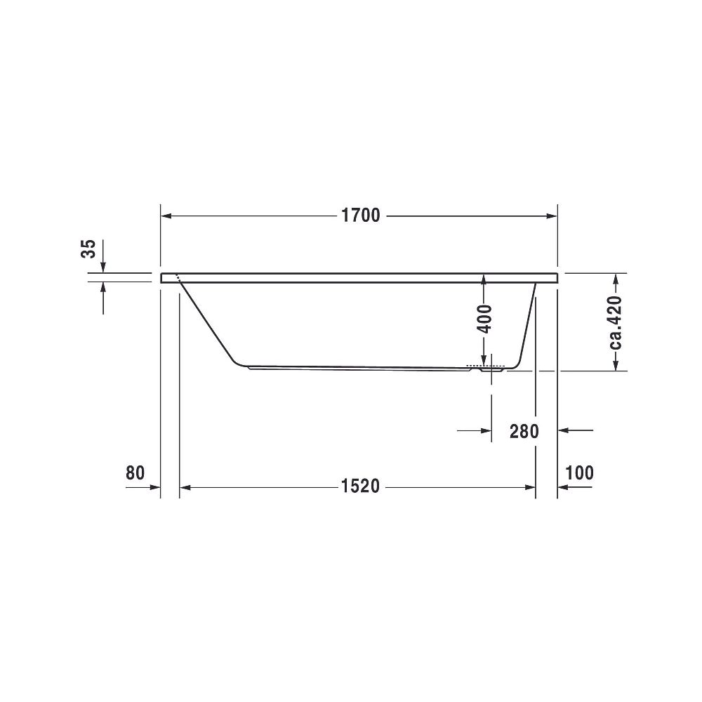 Duravit D-Code Whirlwanne Rechteckig, Einbau, 750x1700x420mm, Jet Project, 1 R... DURAVIT-760100000JP1000 4053424066110 (Abb. 6)