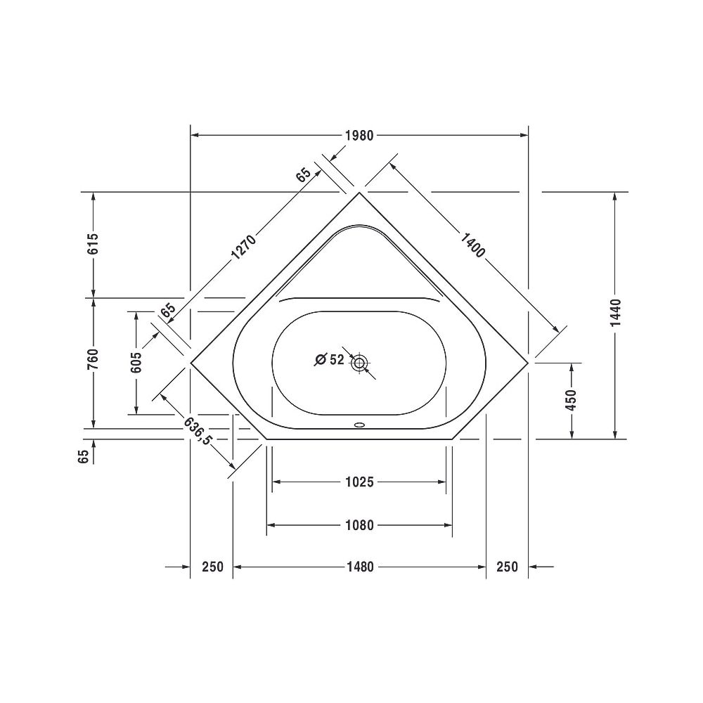 Duravit D-Code Whirlwanne Fünfeck, Einbau, 1400x1400x420mm, Jet Project, 2 Rüc... DURAVIT-760137000JP1000 4053424066134 (Abb. 4)