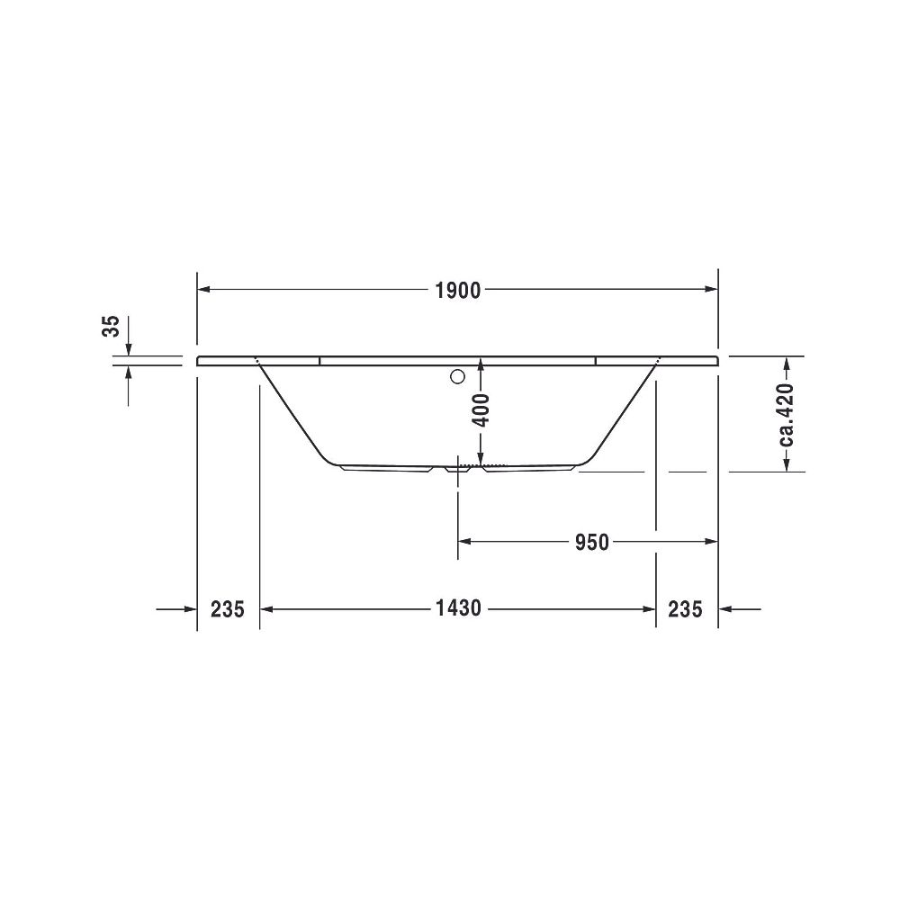 Duravit D-Code Whirlwanne Sechseckig, Einbau, 900x1900x420mm, Jet Project, 2 R... DURAVIT-760138000JP1000 4053424066158 (Abb. 5)