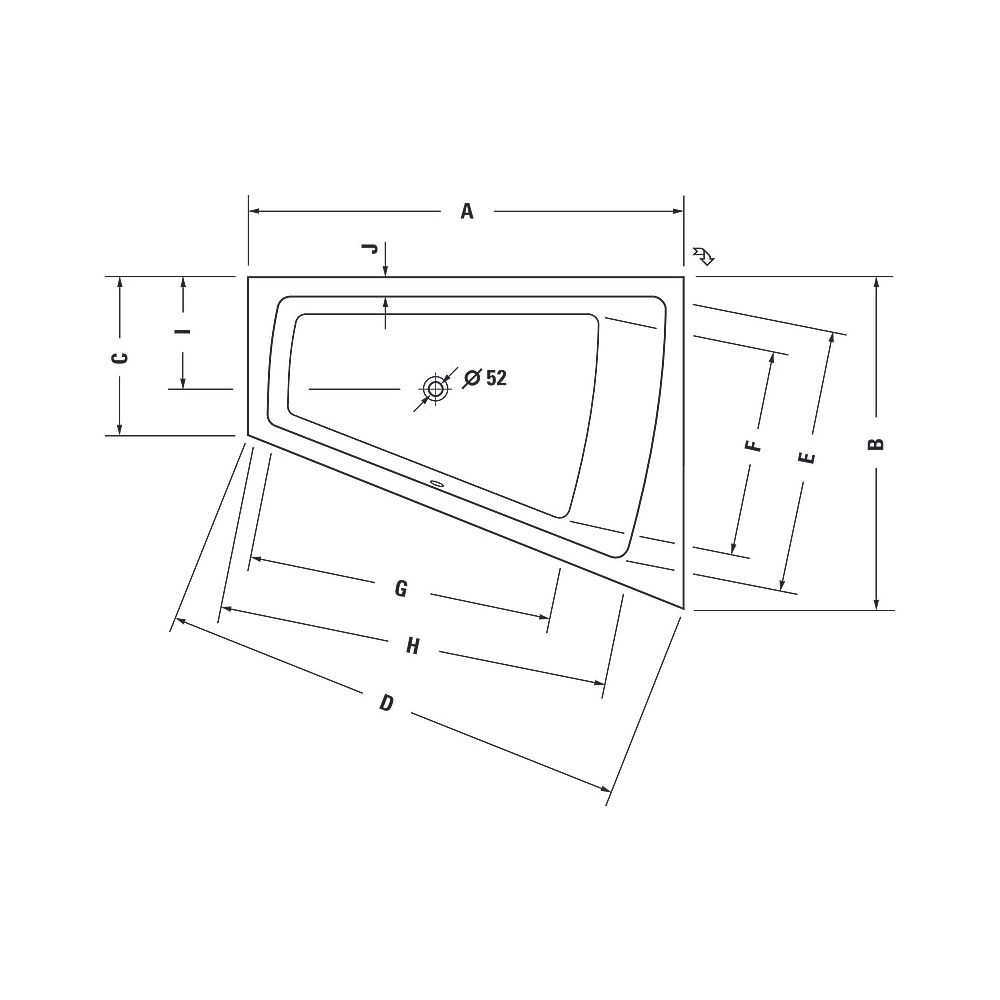 Duravit Paiova Whirlwanne Trapezförmig, Einbau, Ecke R 1300x1700x485mm, Jet-Sy... DURAVIT-760215000JS1000 4053424069715 (Abb. 8)