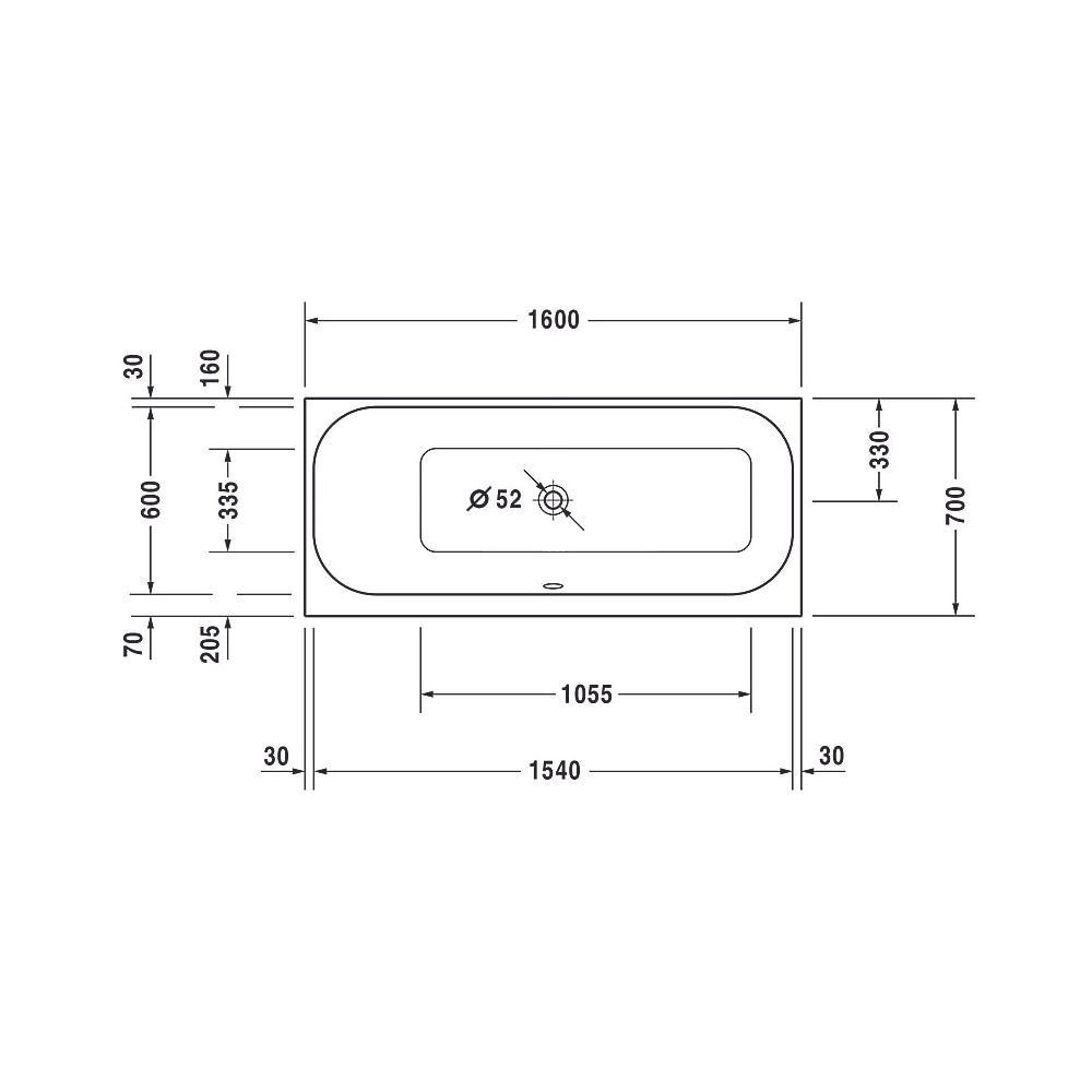 Duravit Happy D.2 Plus Whirlwanne rechteckig, Einbau, 700x1600x480mm Air-Syste... DURAVIT-760308000AS0000 4053424453347 (Abb. 5)
